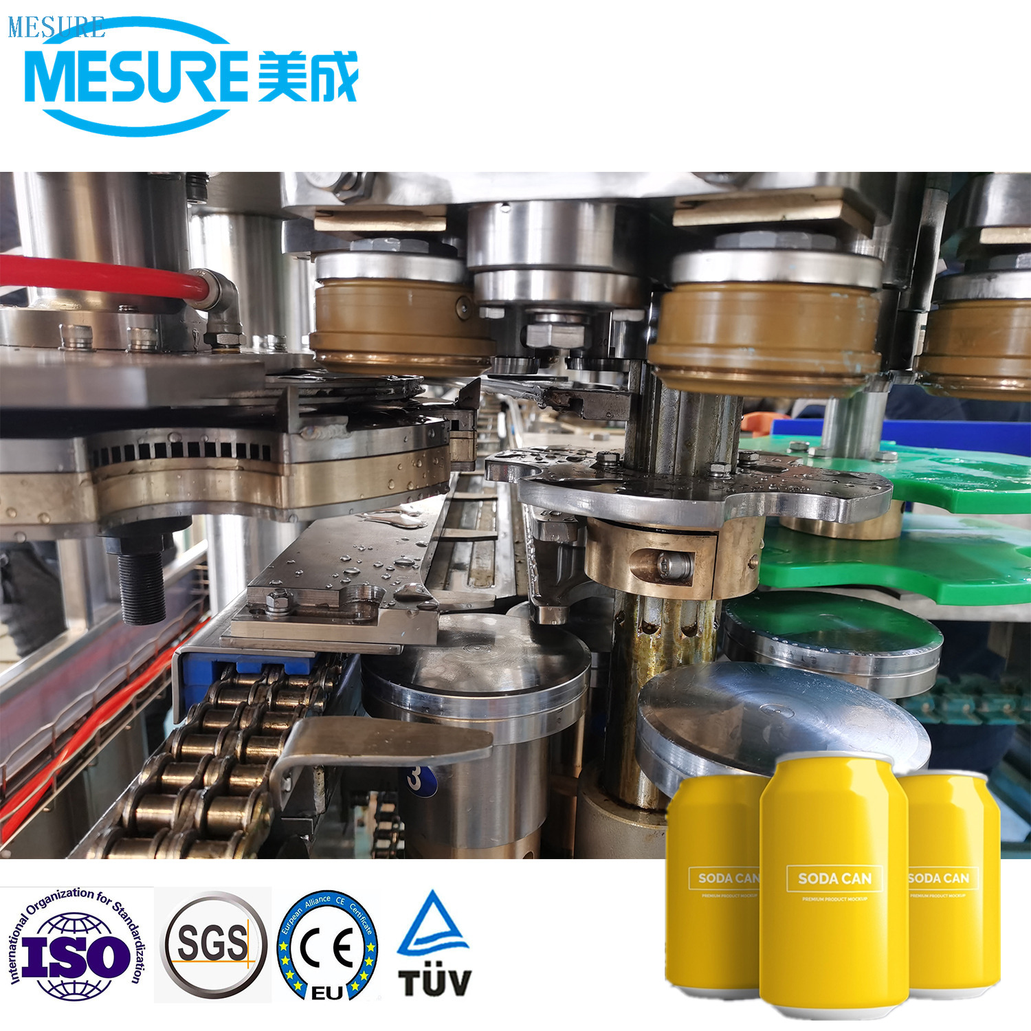 Kompakt gazlı küçük işletmeler için doldurma hattı, ayarlanabilir kurulum