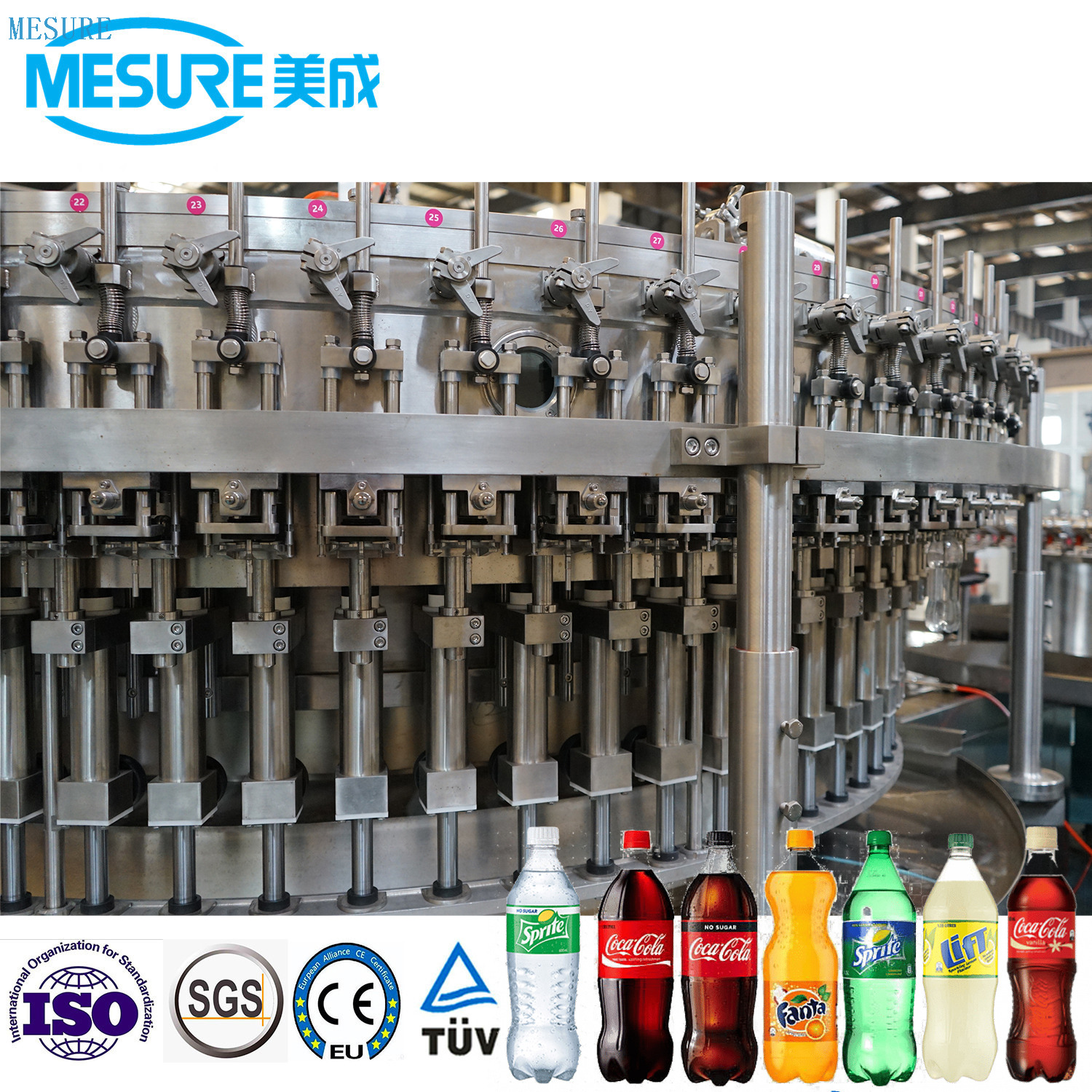 Karbonatlı İçecek Otomatik Fil Serisi-3'ü Durdurma/Dolgu/Kapak Hattı