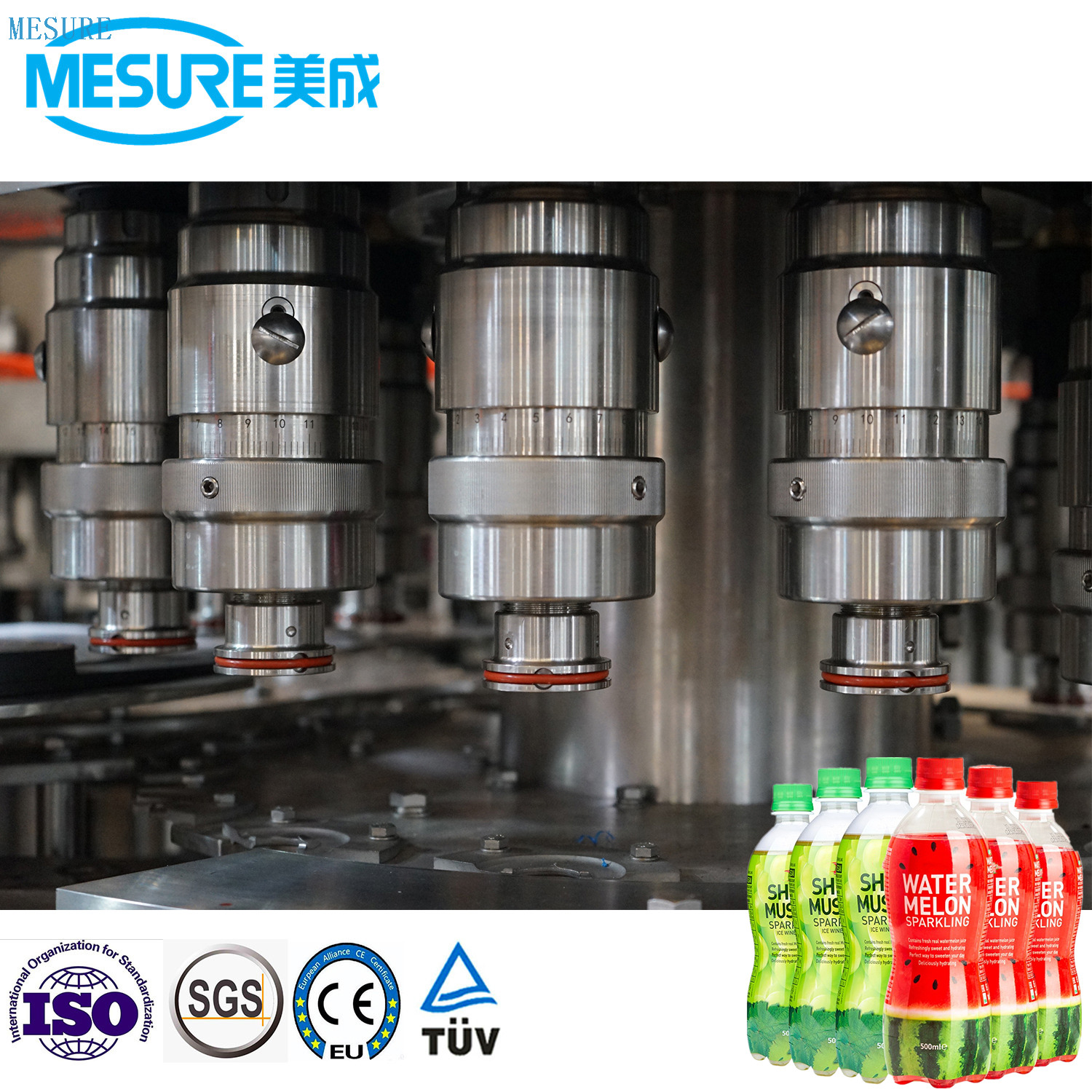 1500bph Pet Şişesi Alkolsüz İçecek Köpüklü Su Doldurma Makinesi 