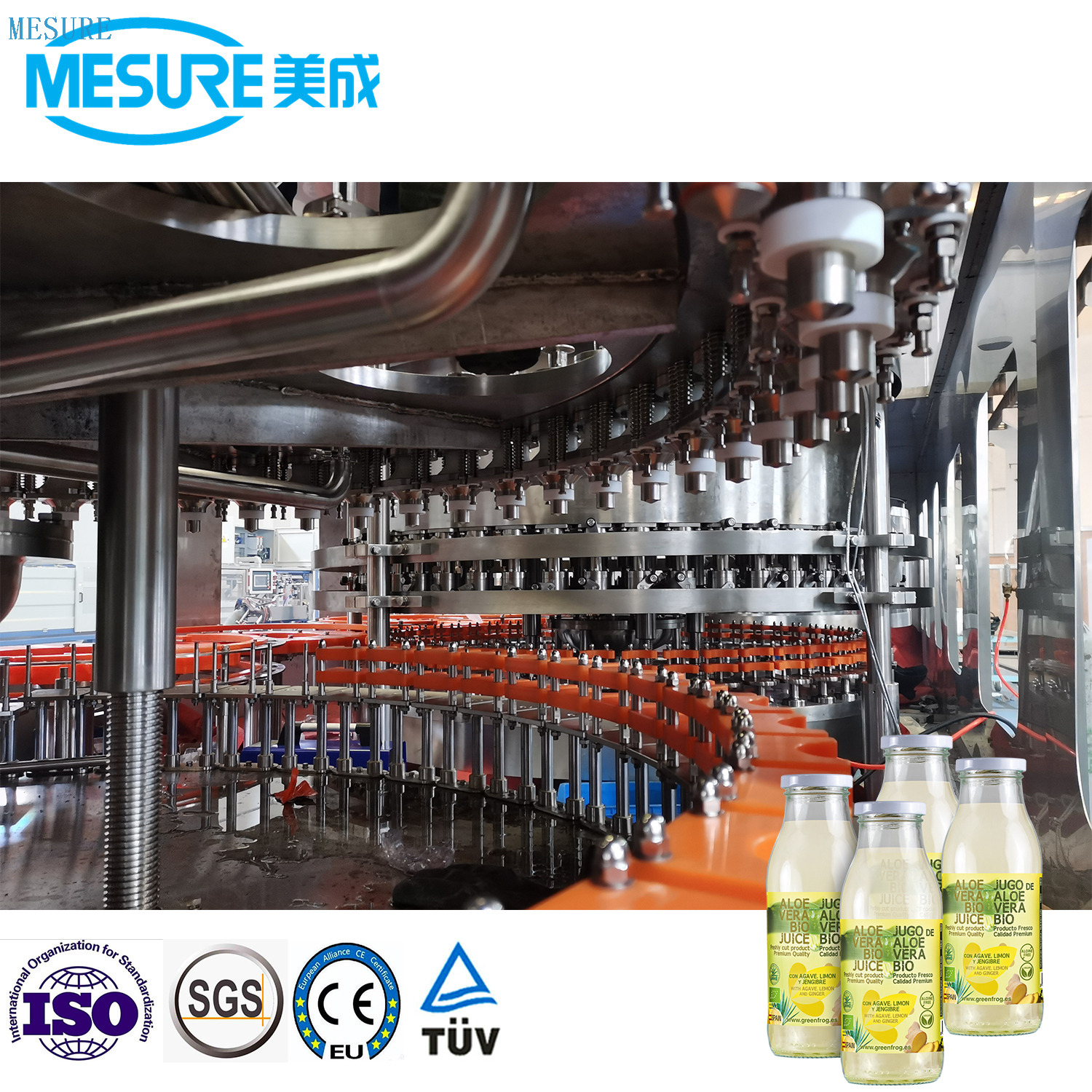 Otomatik Cam Şişe Suyu Doldurma Makinesi/ Meyve Suyu Çay Balık Doldurma Hattı