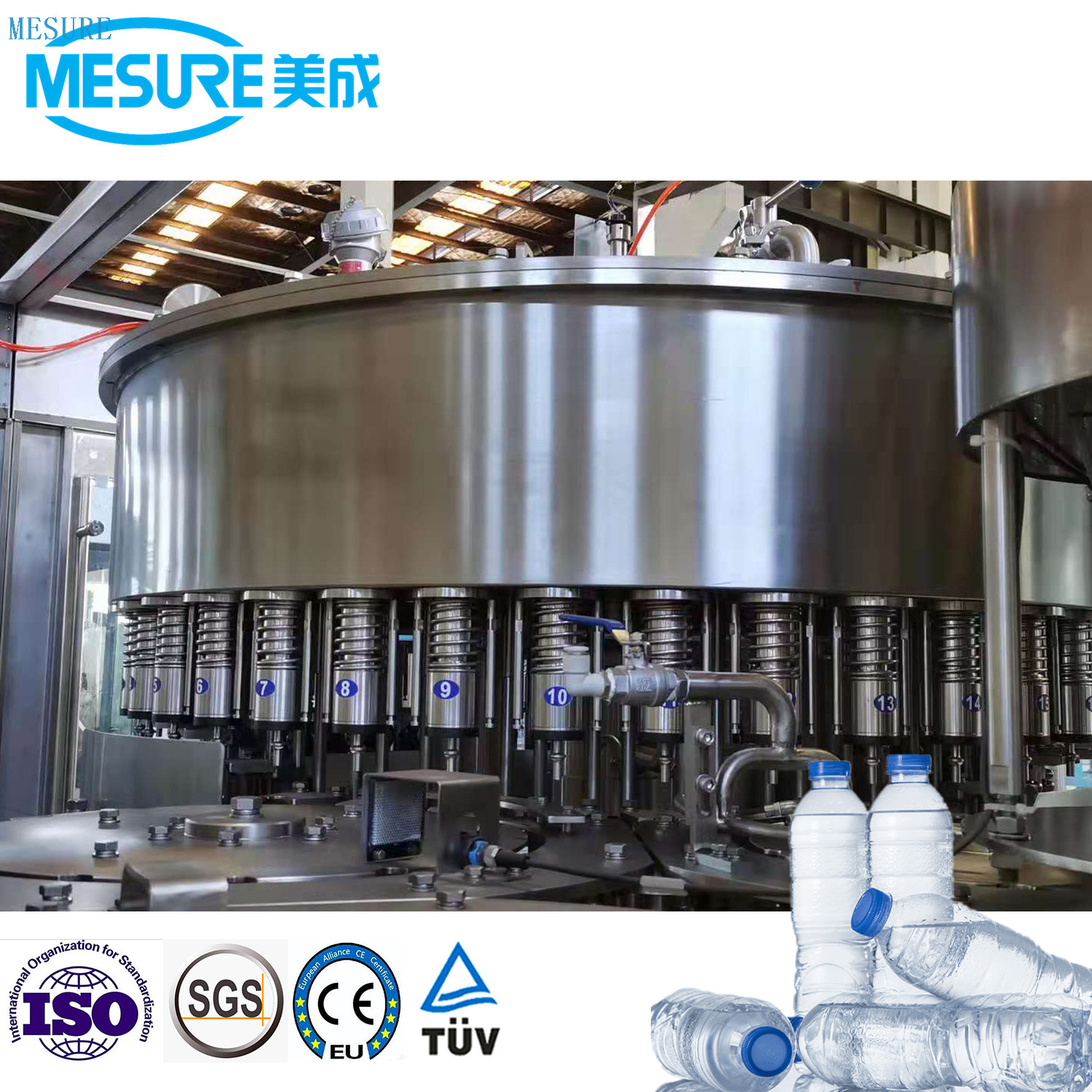 Tam otomatik evcil hayvan şişesi su doldurma makinesi