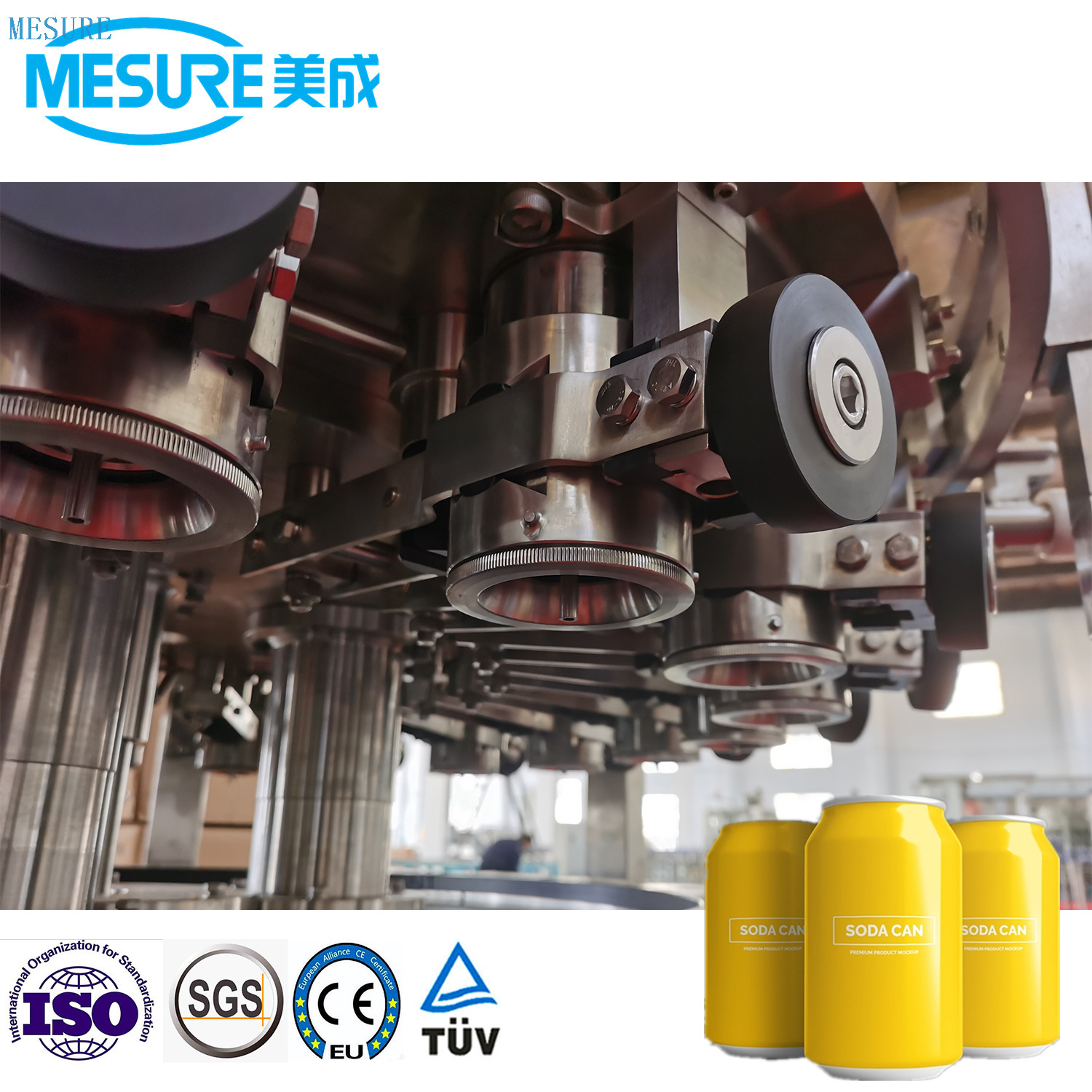 Kompakt gazlı küçük işletmeler için doldurma hattı, ayarlanabilir kurulum