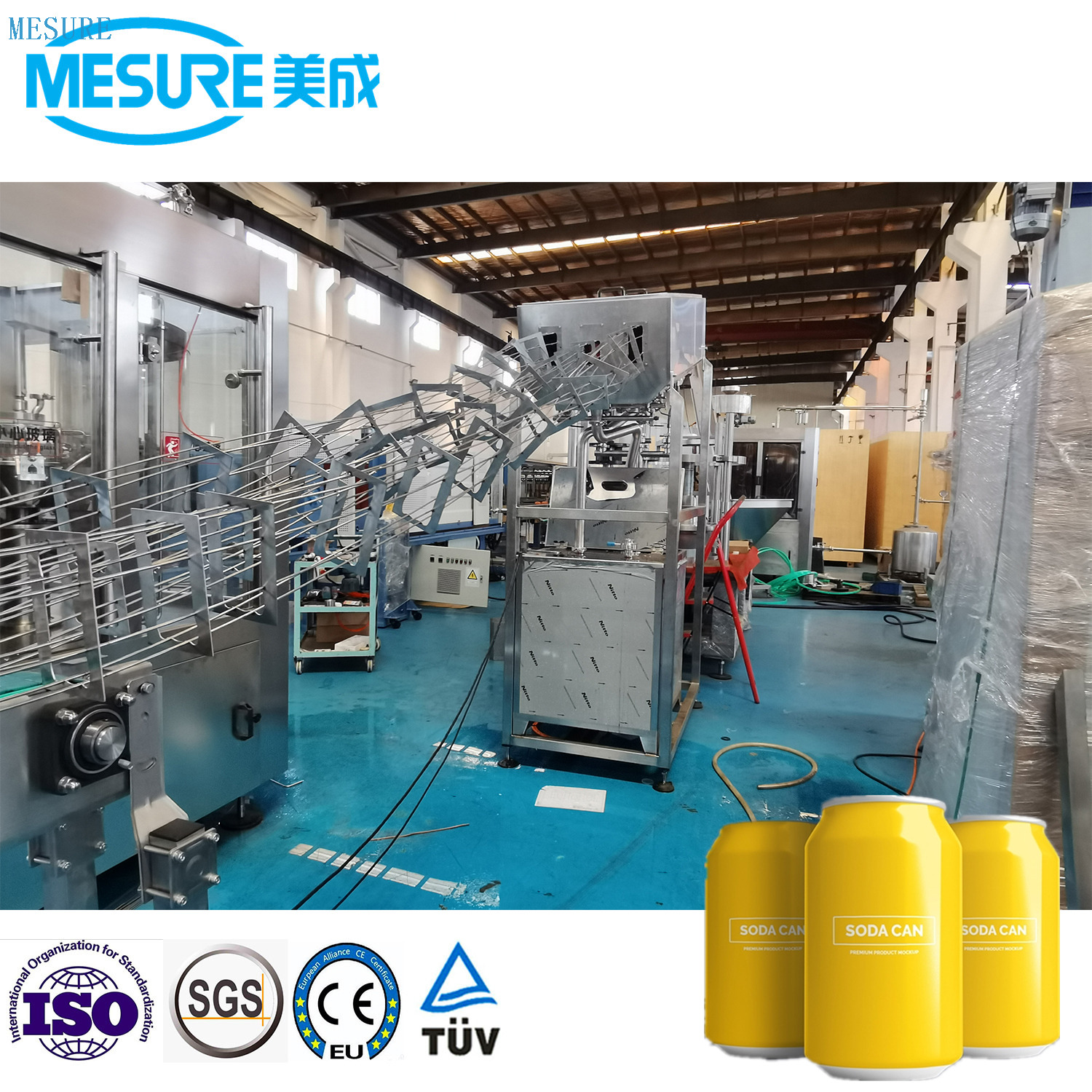 Kompakt gazlı küçük işletmeler için doldurma hattı, ayarlanabilir kurulum